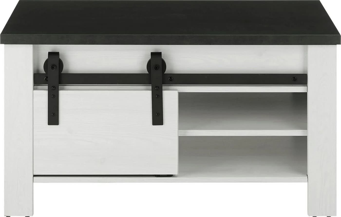 HOME AFFAIRE Couchtisch SHERWOOD Weiß Anthrazit Metallbeschlag - Bild 3