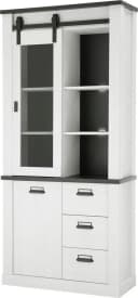 HOME AFFAIRE Vitrine SHERWOOD Weiß Holzoptik Soft-Close Bild 2