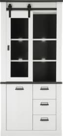 HOME AFFAIRE Vitrine SHERWOOD Weiß Holzoptik Soft-Close Bild 3