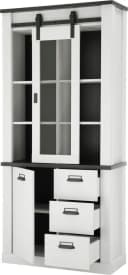 HOME AFFAIRE Vitrine SHERWOOD Weiß Holzoptik Soft-Close Bild 4