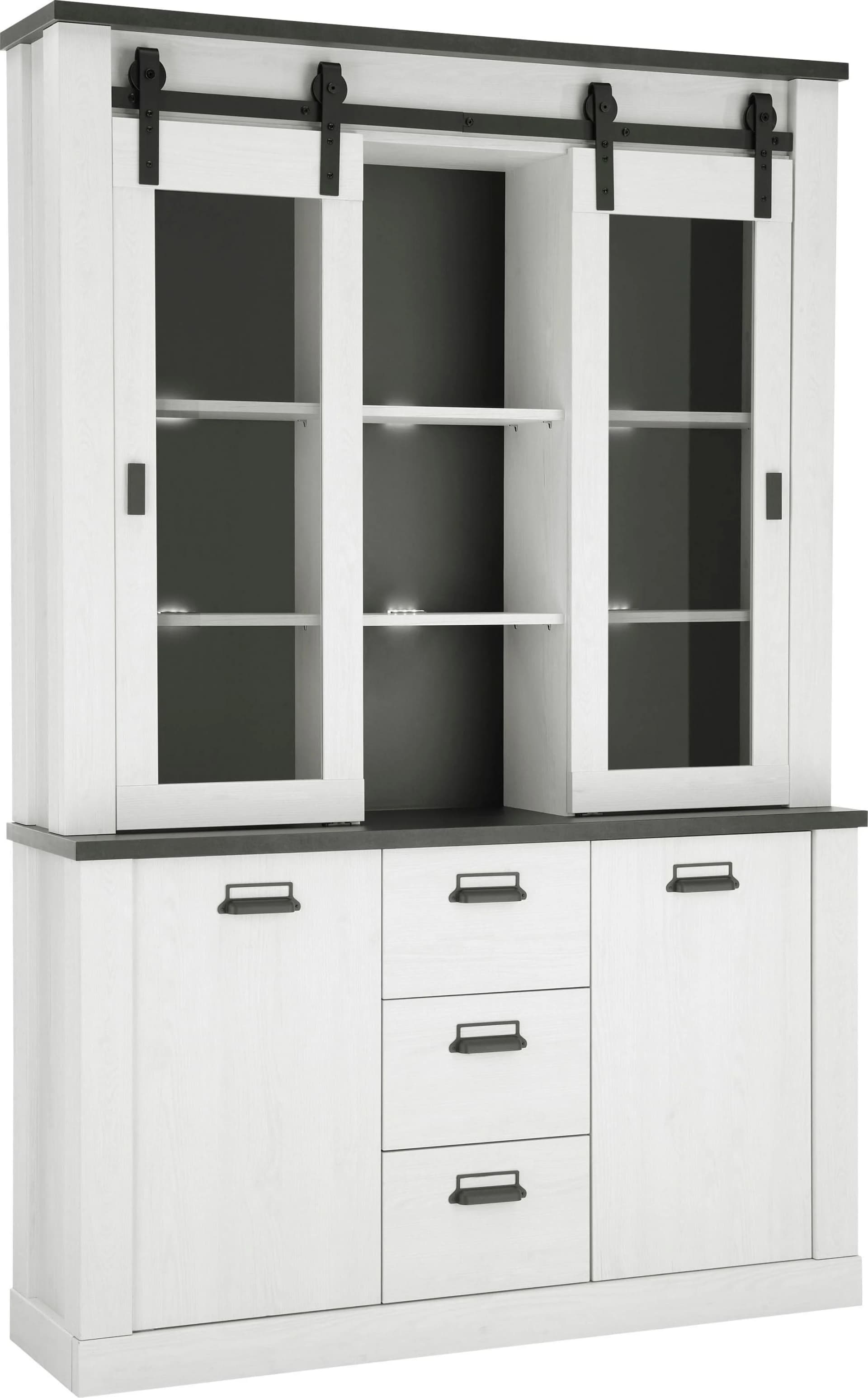 Buffet HOME AFFAIRE SHERWOOD Weiß Pinie Dekor mit Soft-Close