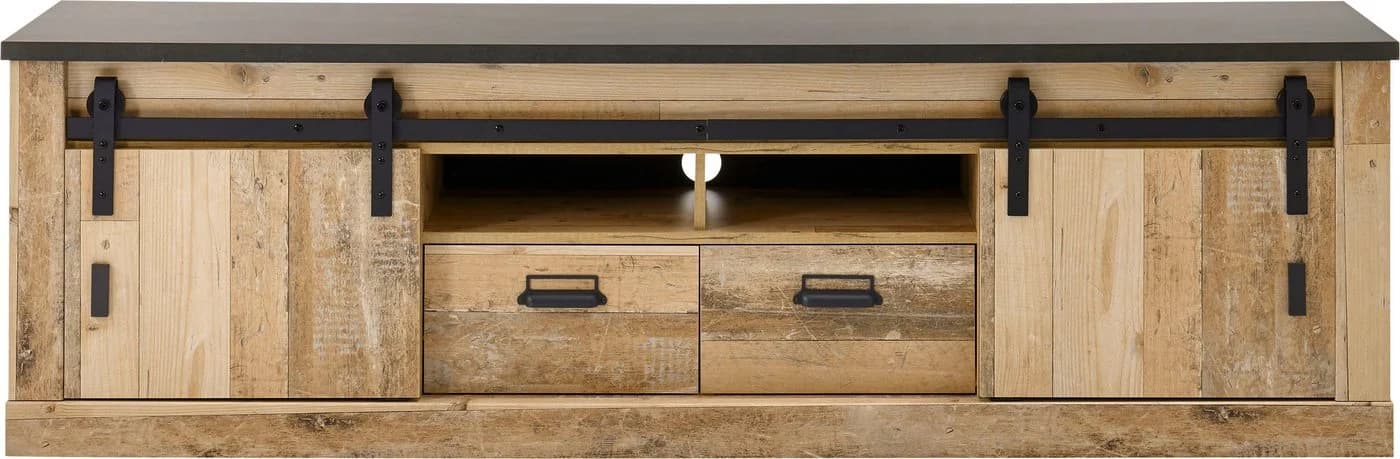 Home affaire Lowboard SHERWOOD Modernes Holz Dekor Metallbeschläge - Bild 3