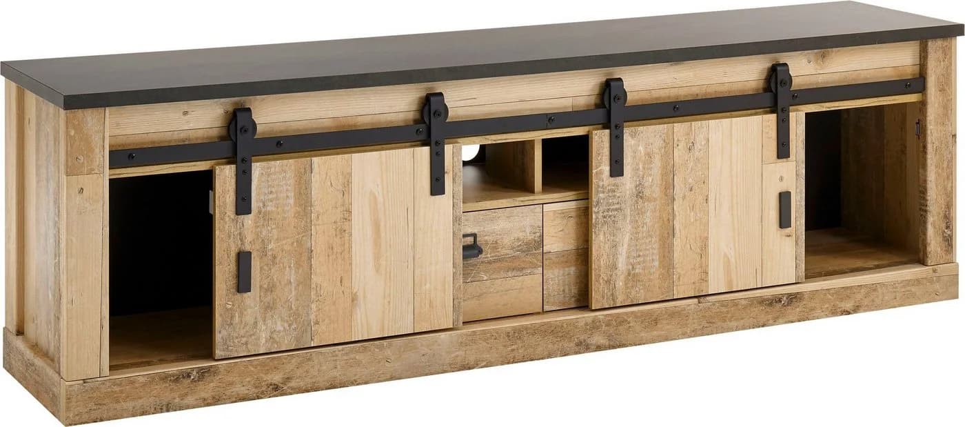 Home affaire Lowboard SHERWOOD Modernes Holz Dekor Metallbeschläge - Bild 5