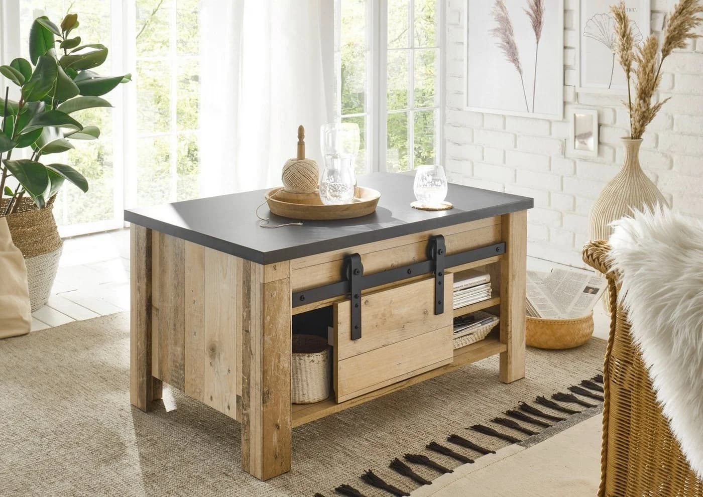 Couchtisch HOME AFFAIRE SHERWOOD Anthrazit Metall Holzwerkstoff - Bild 5