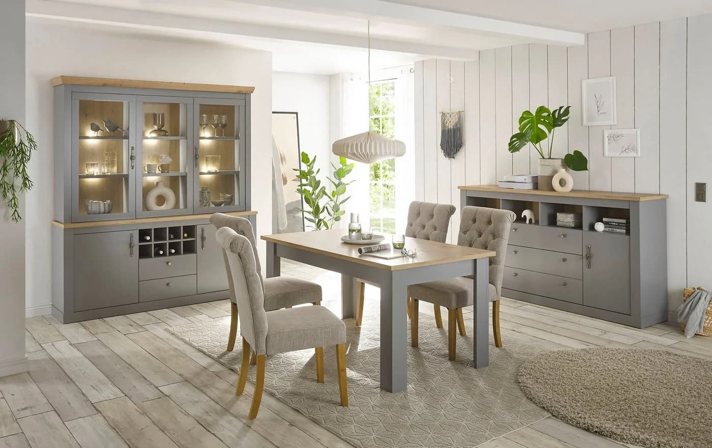 HOME AFFAIRE Sideboard CHAMBORD Grau 3 Schubladen 2 Türen - Bild 5