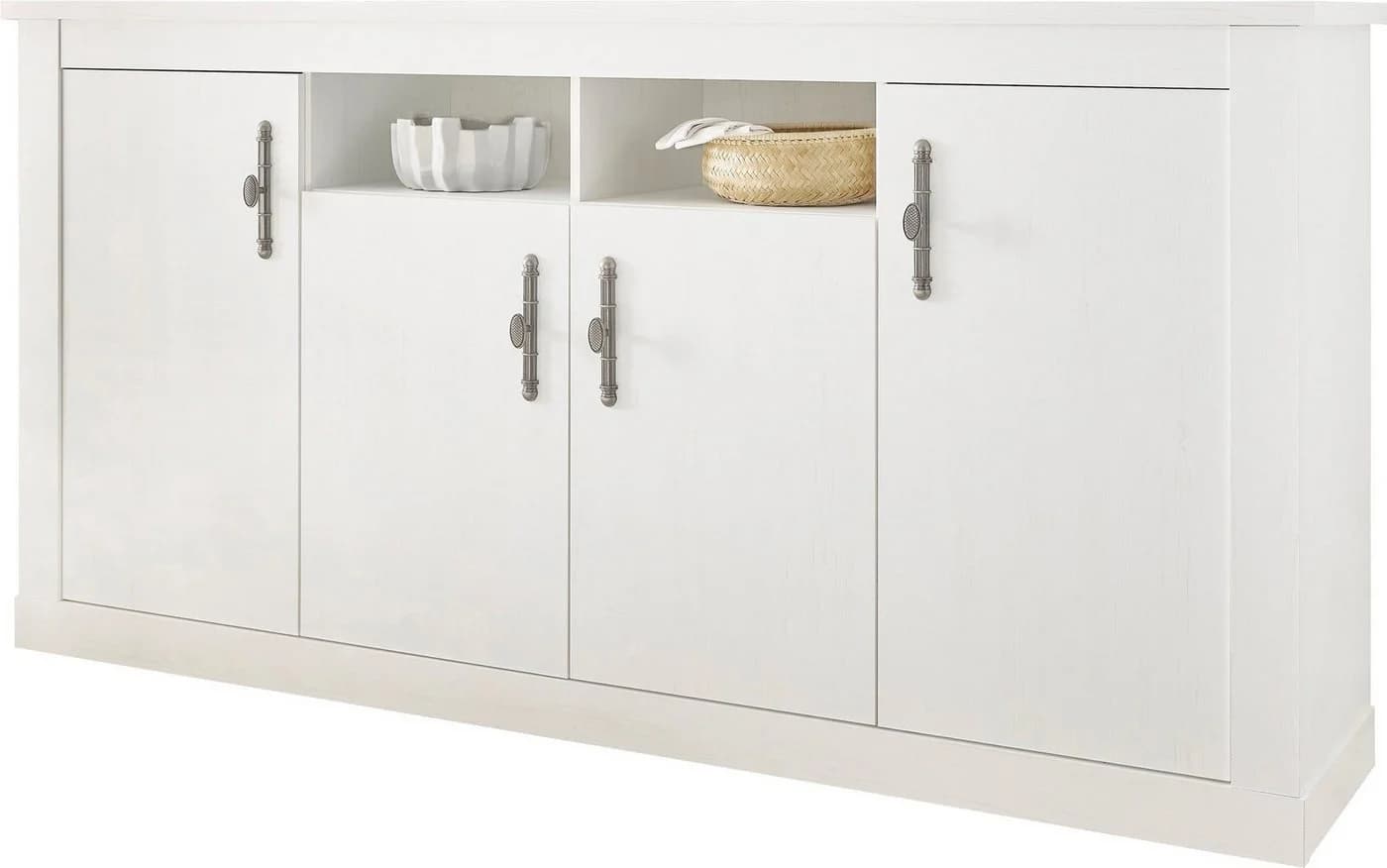 HOME AFFAIRE Sideboard RAVENNA Weiß Pinie Dekor