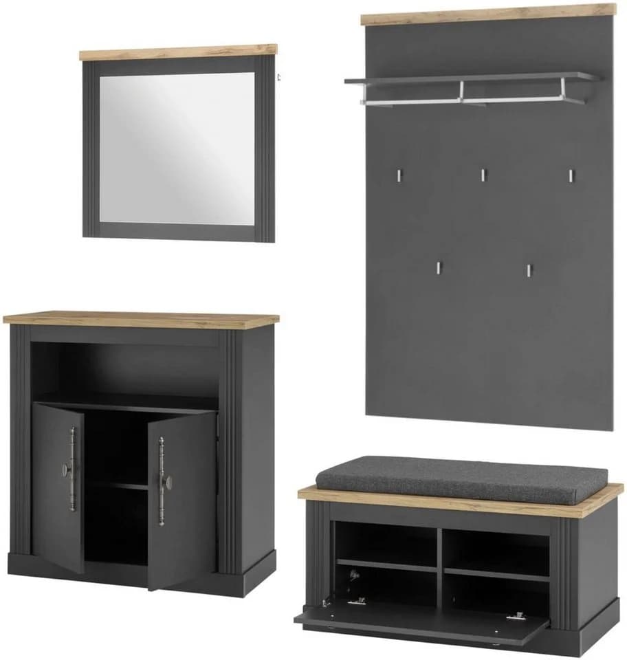 OTTO HOME WESTMINSTER Garderoben-Set Grau Eiche 4-teilig - Bild 2
