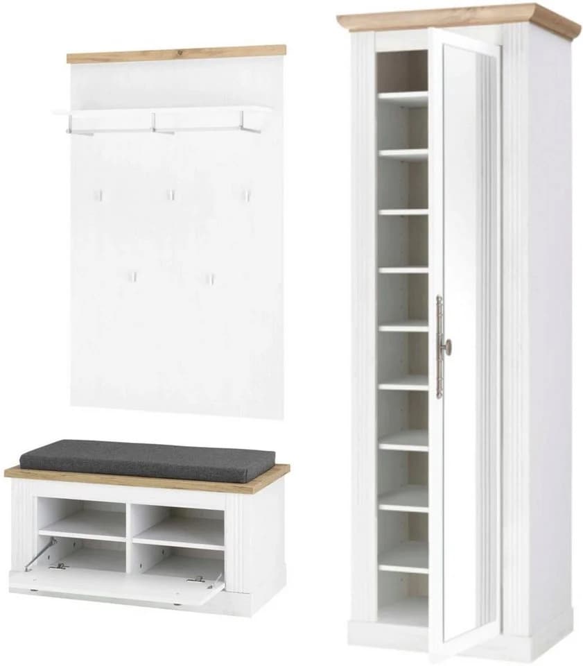 OTTO HOME WESTMINSTER Garderoben-Set Weiß Braun Landhausstil - Bild 3