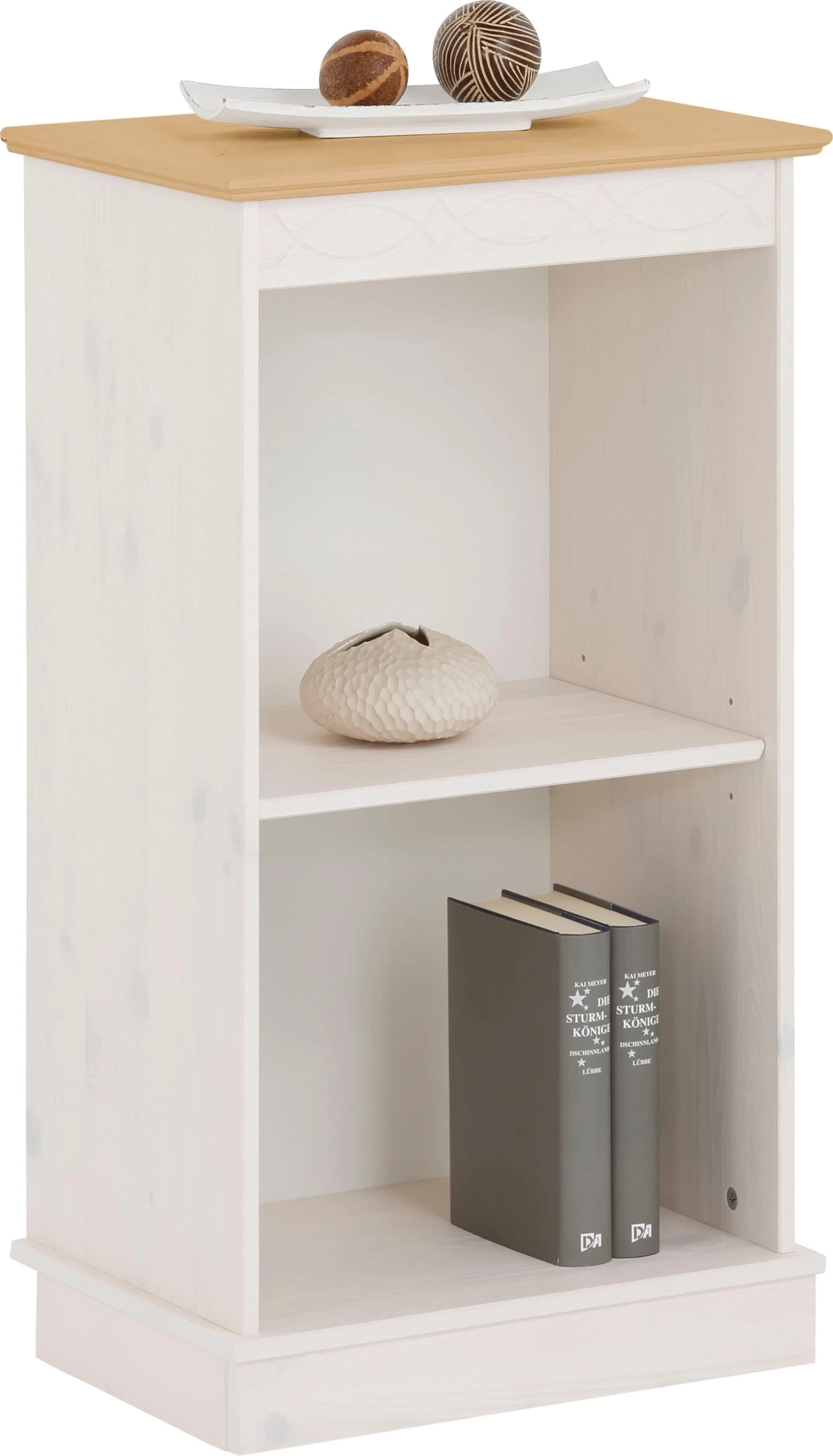 OTTO HOME Bücherregal Indra Weiß Honig Massivholz