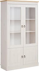 OTTO HOME Vitrine Indra Weiß/Honig Massivholz 4 Türen Bild 1