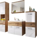 WELLTIME ELDA Badmöbel-Set Braun Hochglanz mit Waschbecken Bild 2