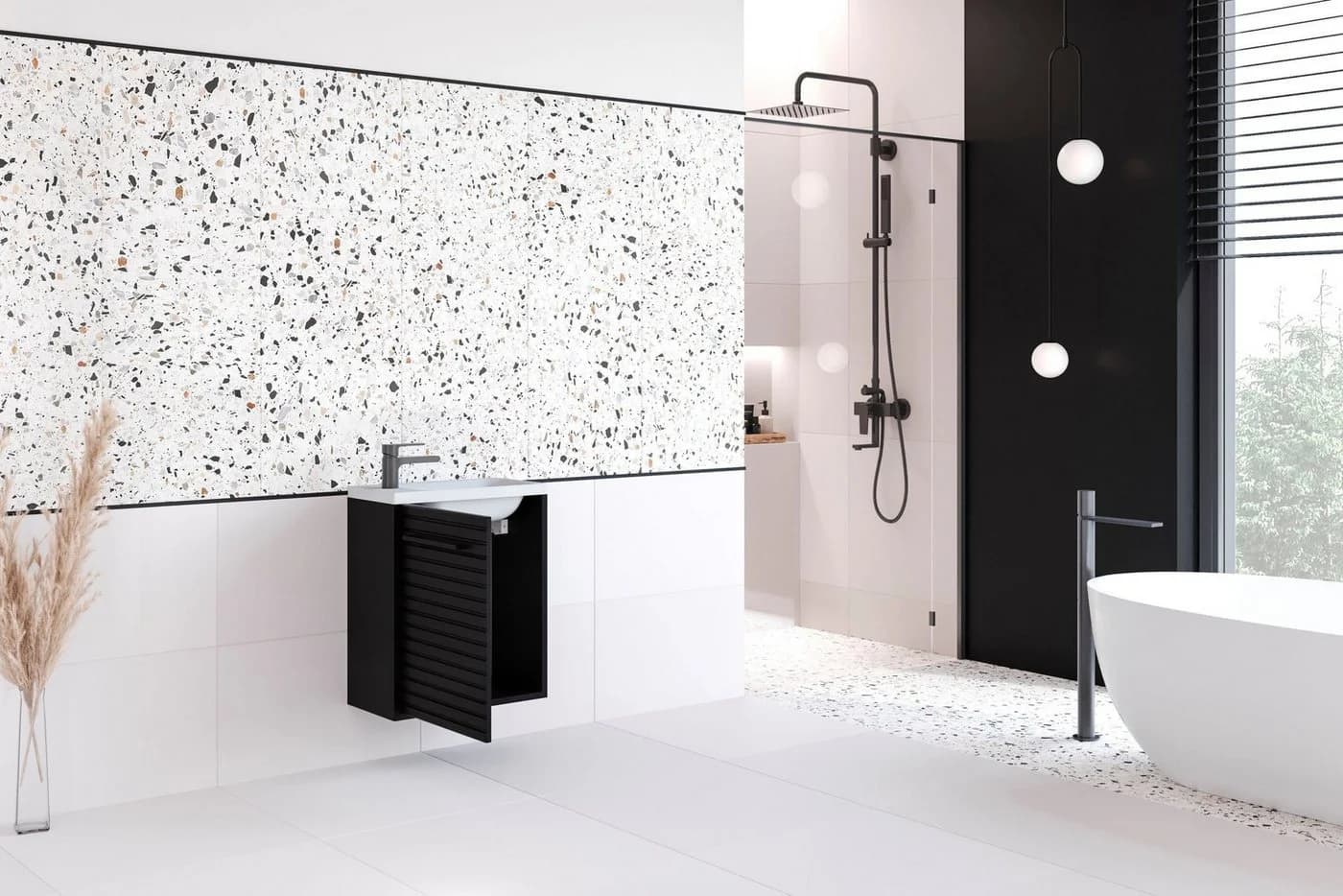 WELLTIME Waschtisch Canada Schwarz mit Mineralguss-Becken - Bild 3
