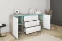 HOME AFFAIRE Sideboard VERA grifflos Grau Weiß Hochglanz Betonoptik Bild 4