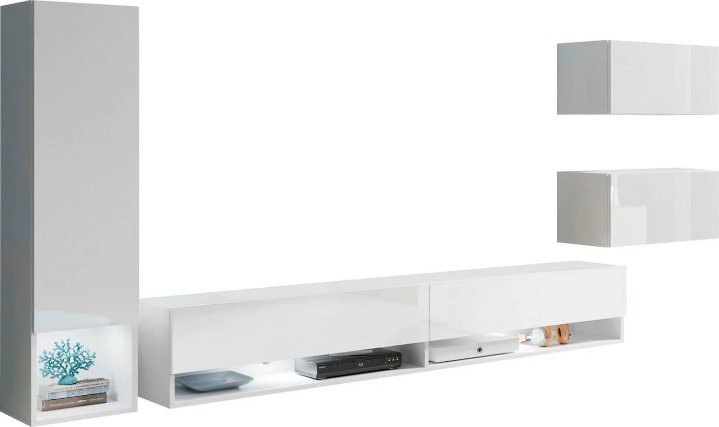 HOME AFFAIRE Wohnwand Amadeo Weiß Eiche Modern - Bild 2