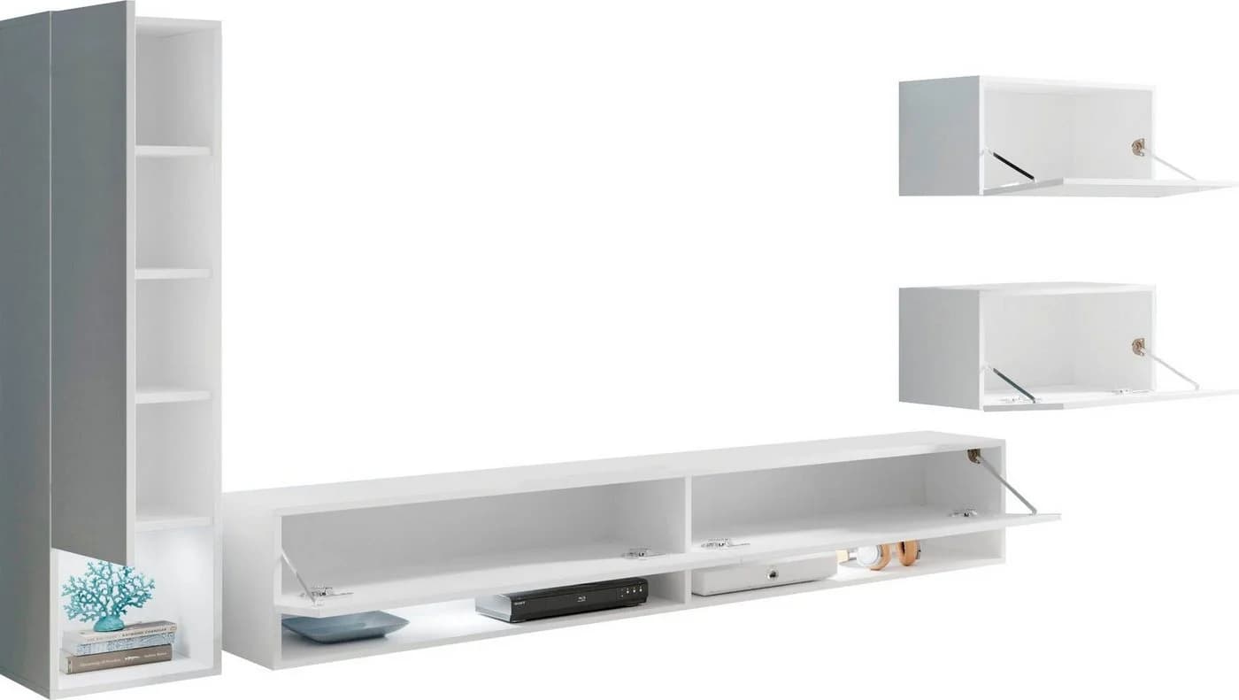 HOME AFFAIRE Wohnwand Amadeo Weiß Eiche Modern - Bild 4