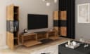 HOME AFFAIRE Wohnwand BERLIN III Schwarz Eiche Modern Bild 4