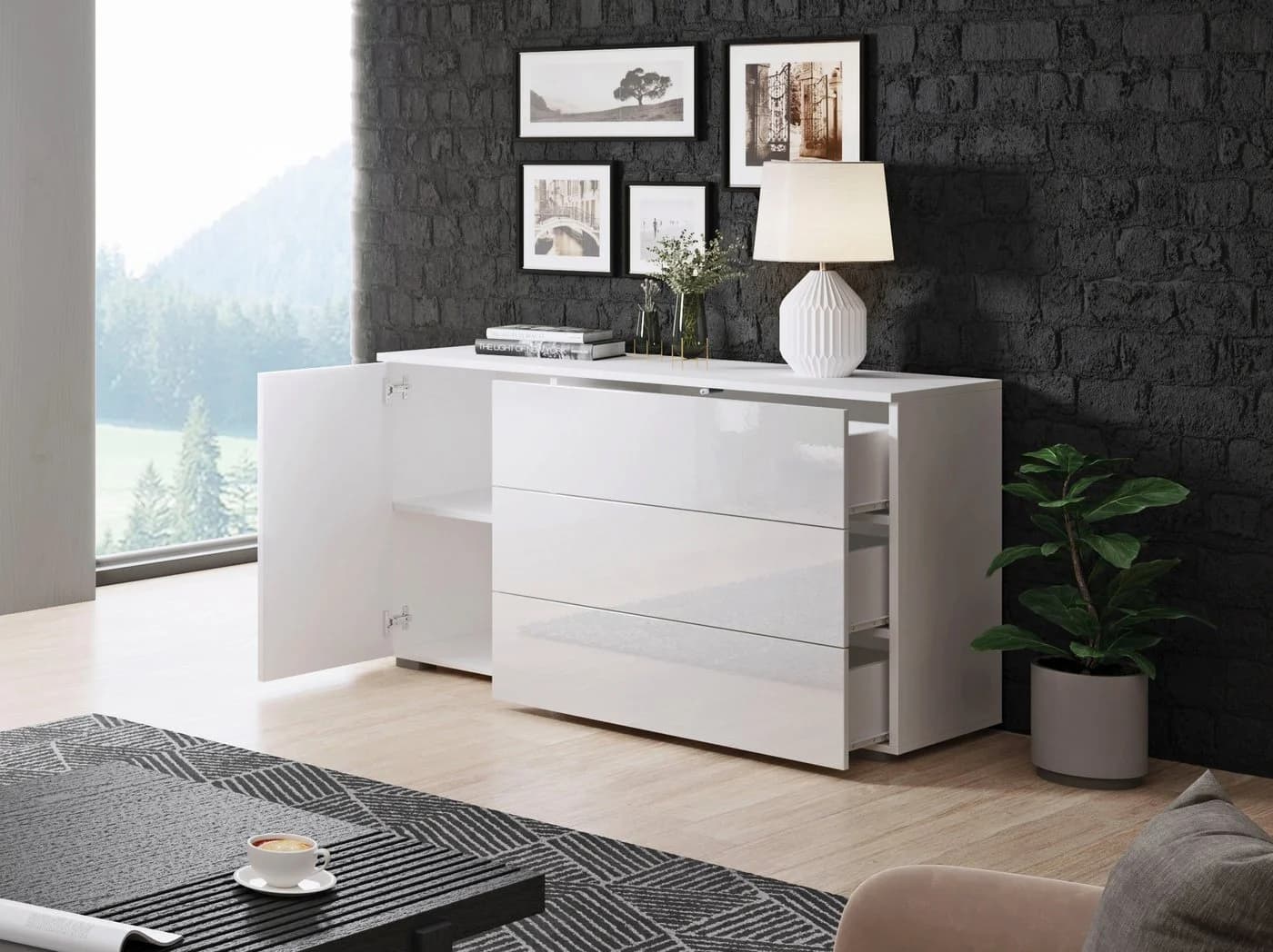 OTTO HOME Sideboard PARIS Weiß Matt/Hochglanz Modern - Bild 5