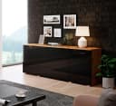 OTTO home Sideboard PARIS 150cm Breite Grifflose Kommode Braun/Schwarz Bild 1
