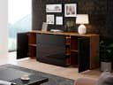OTTO home Sideboard PARIS 150cm Breite Grifflose Kommode Braun/Schwarz Bild 4