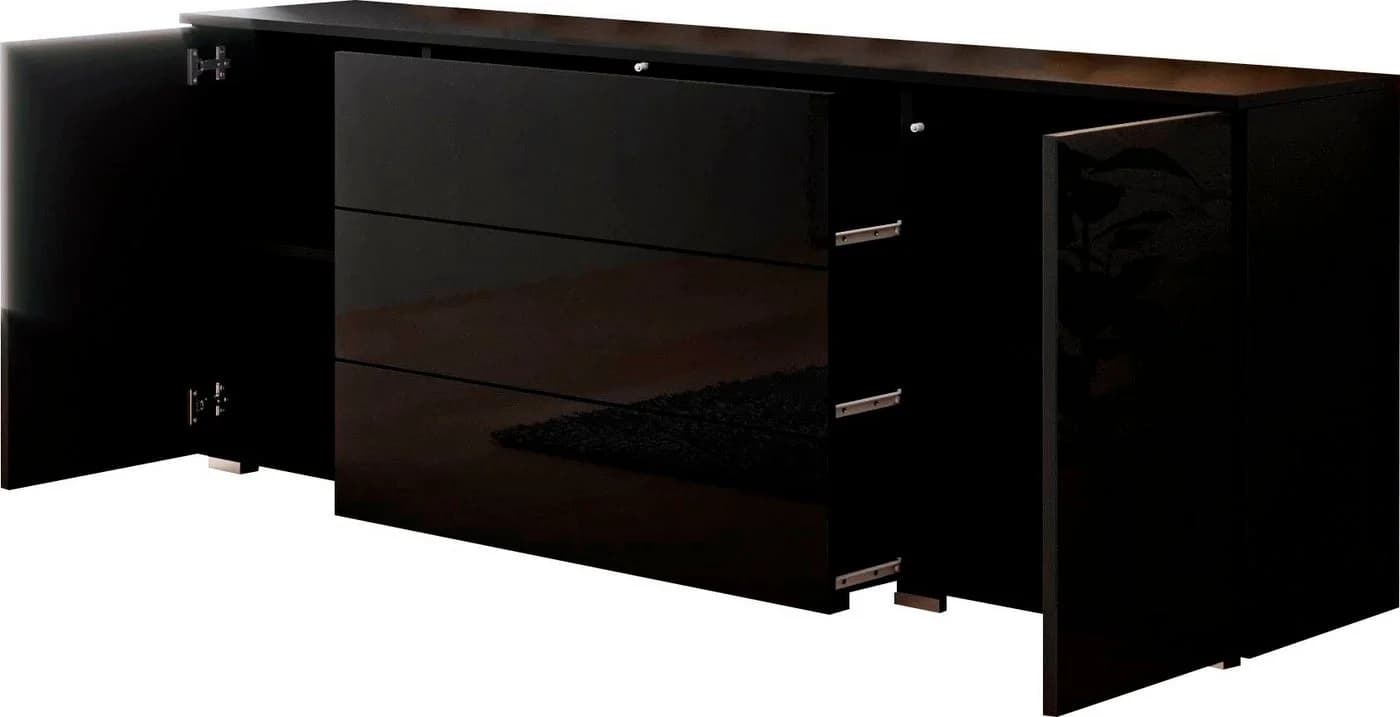 OTTO home Sideboard PARIS Schwarz Modern Push-to-open - Bild 2