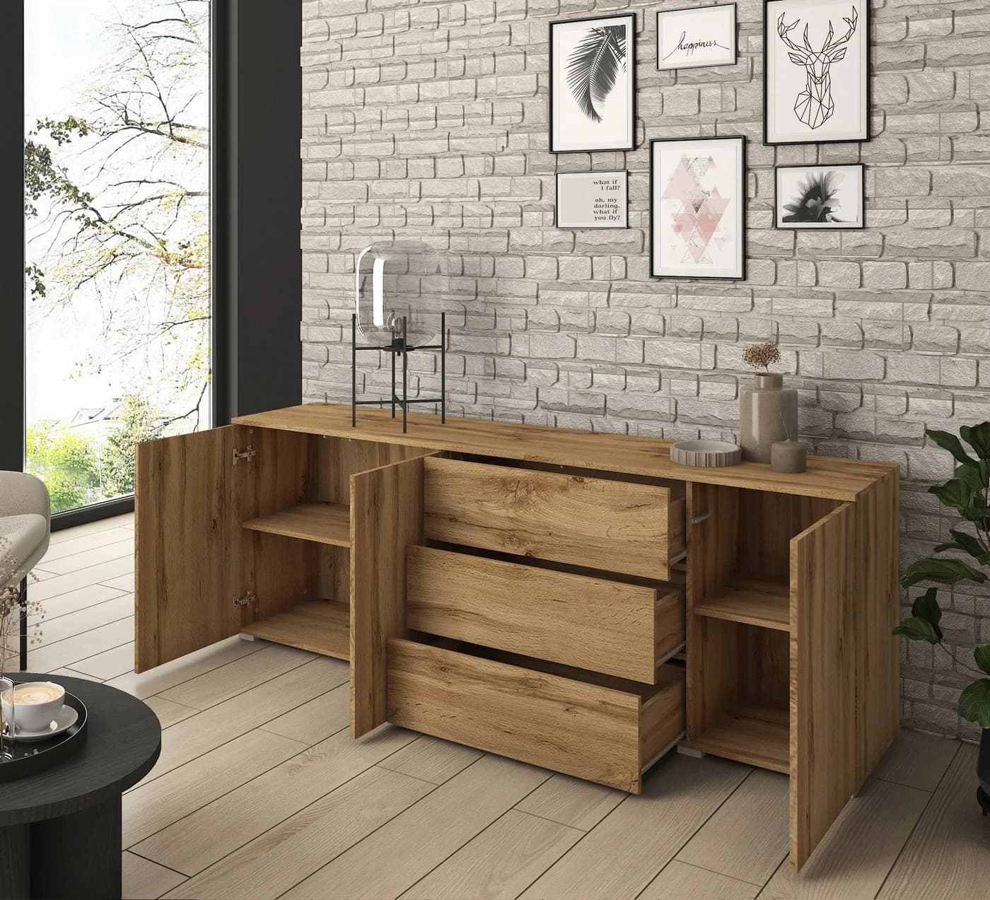 OTTO HOME Sideboard PARIS Beige Eichefarben Votan Modern - Bild 4