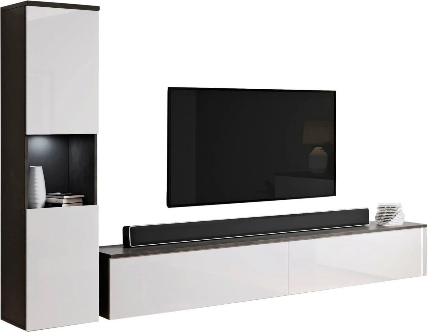 OTTO HOME Wohnwand PARIS Schwarz-Weiß Modern - Bild 2