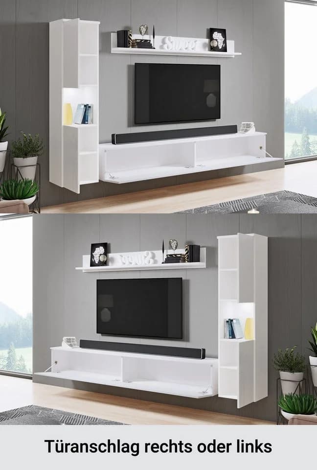 OTTO HOME Wohnwand PARIS Weiß Eichefarben wotan Modern - Bild 5
