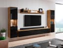 OTTO HOME Wohnwand PARIS Schwarz Kastanienbraun Hochglanz Bild 1