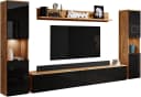 OTTO HOME Wohnwand PARIS Schwarz Kastanienbraun Hochglanz Bild 2