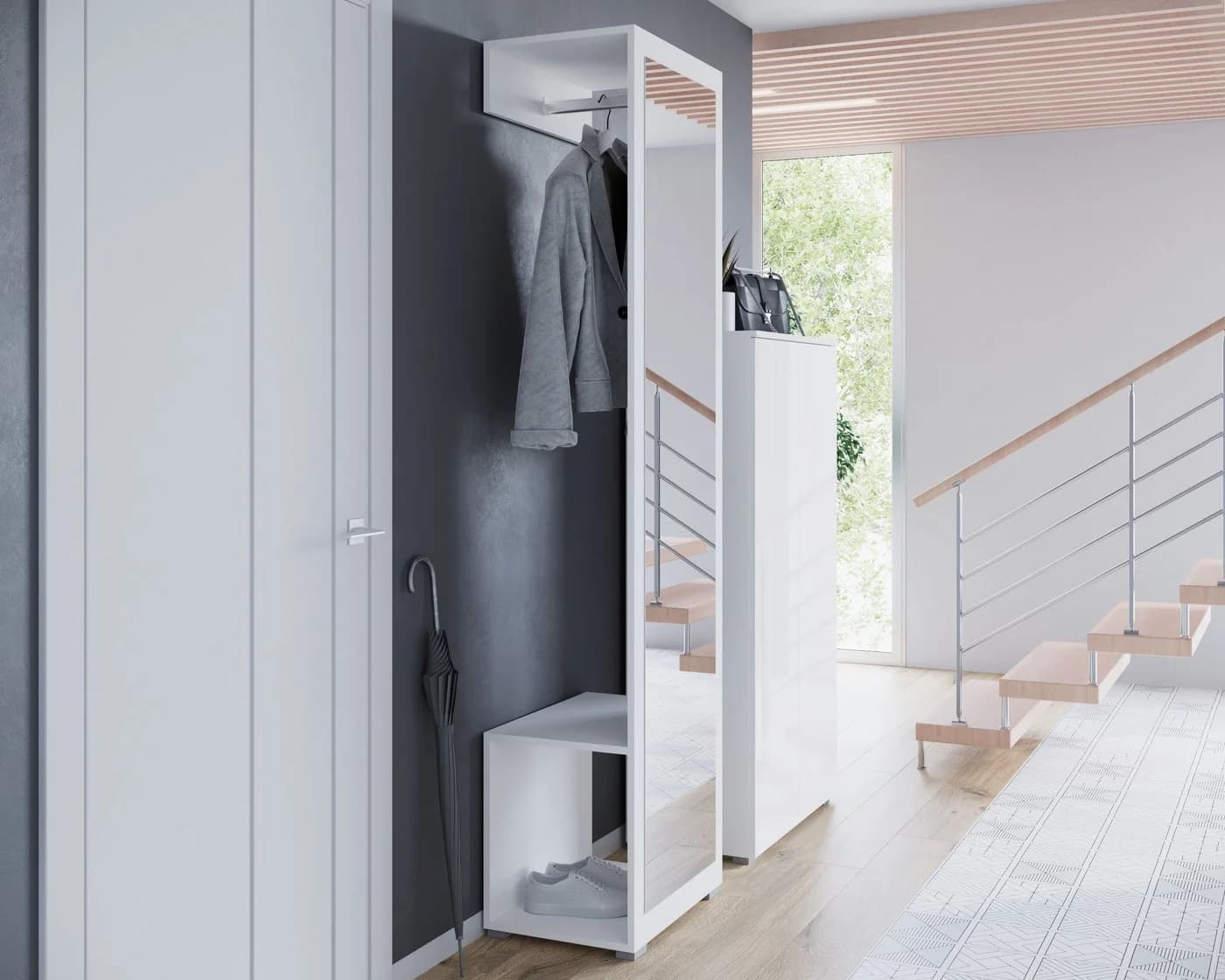 OTTO HOME Garderobenschrank Paris Weiß Matt mit Spiegel - Bild 3