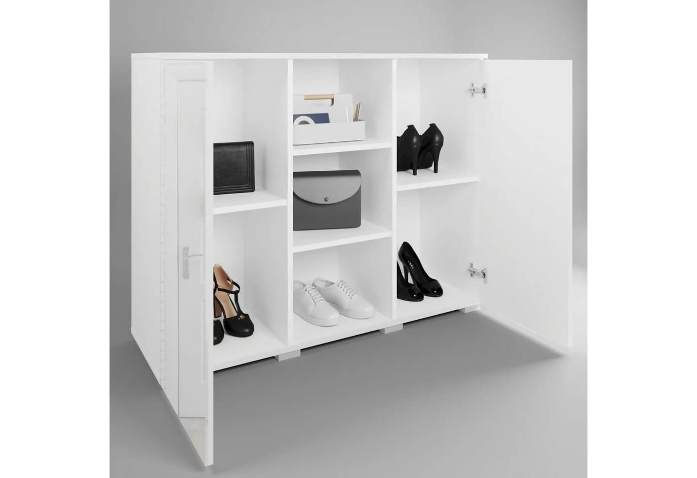 OTTO HOME Paris Schuhkommode Weiß Matt/Hochglanz - Bild 5