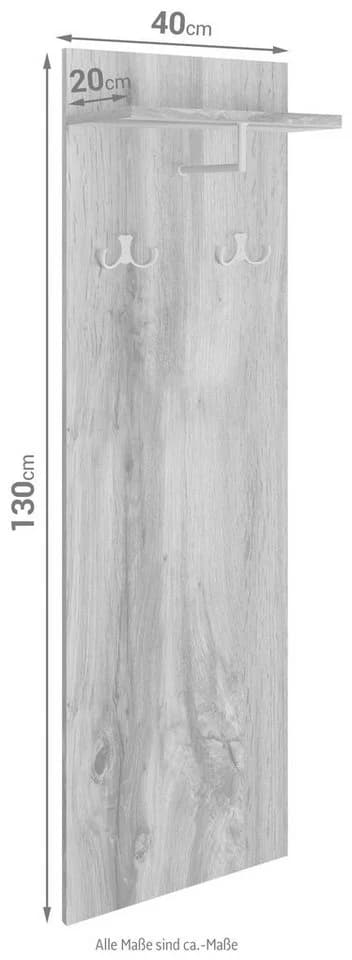 OTTO HOME Paris Garderobenpaneel Braun Silber - Bild 5