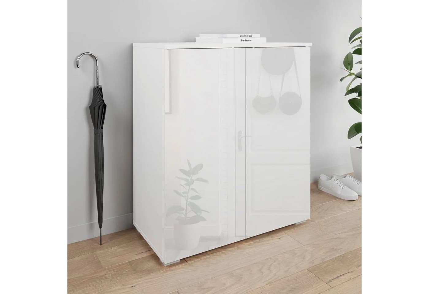 OTTO HOME Paris Schuhkommode Weiß Hochglanz Push-to-Open - Bild 2