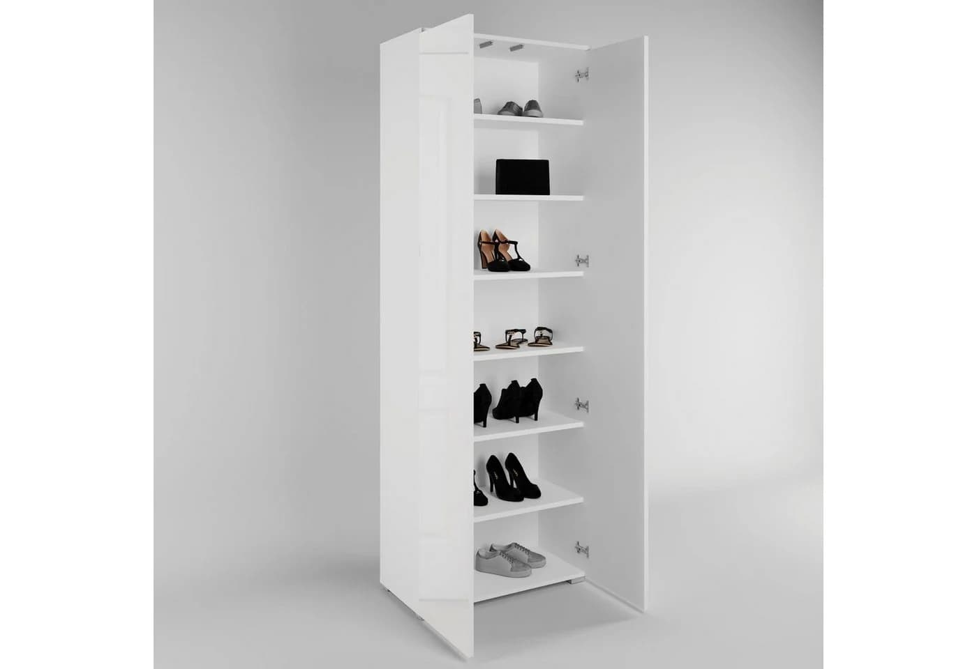 OTTO home Schuhschrank Paris 2-türig Weiß Matt/Hochglanz Push-to-open - Bild 4