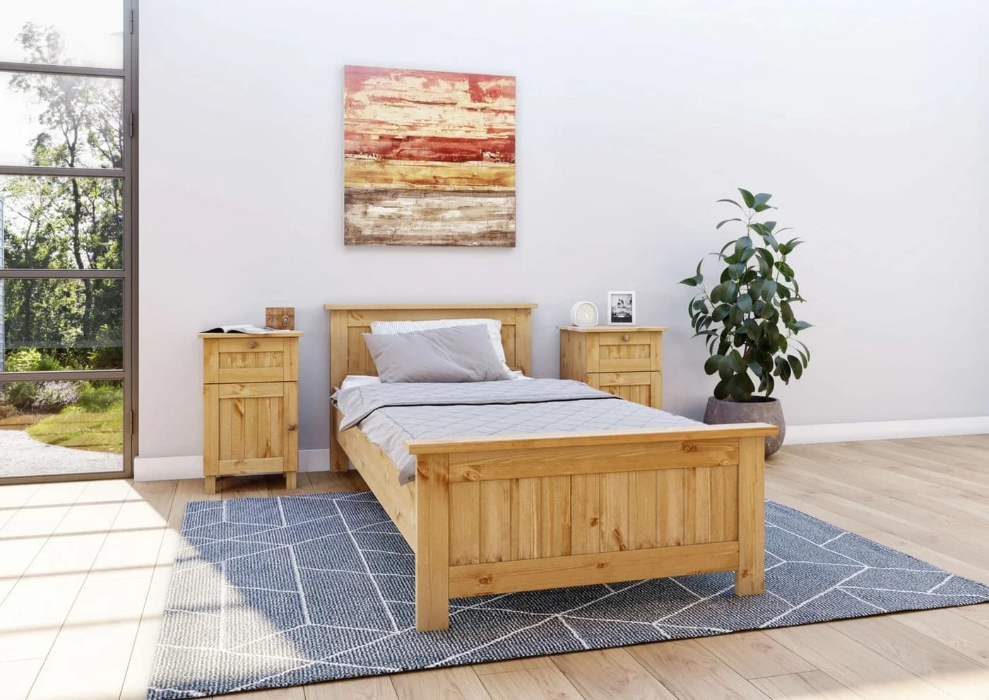 Nachtkommode OTTO HOME Juventus Massivholz Kiefer Beige - Bild 3