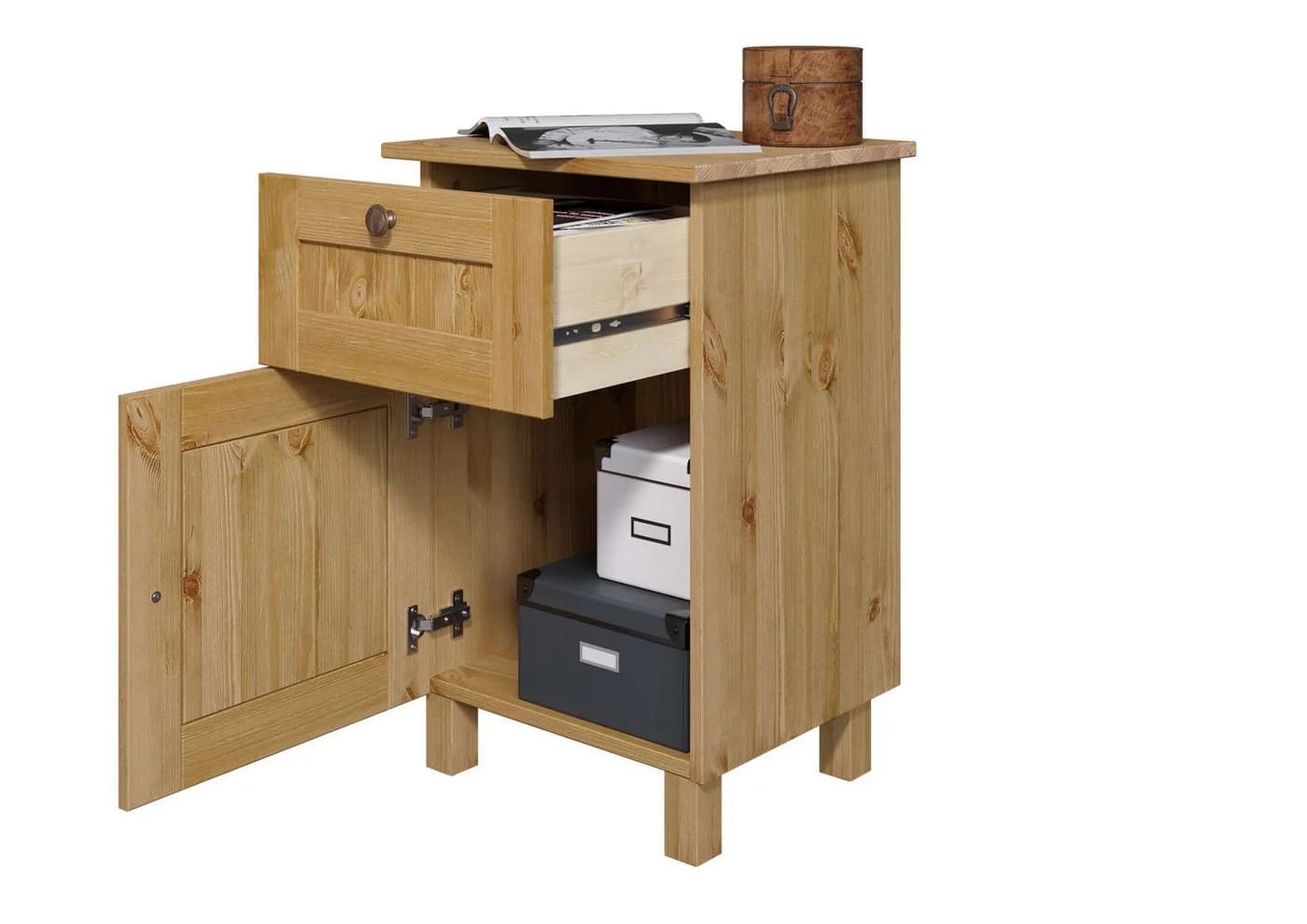 Nachtkommode OTTO HOME Juventus Massivholz Kiefer Beige - Bild 4