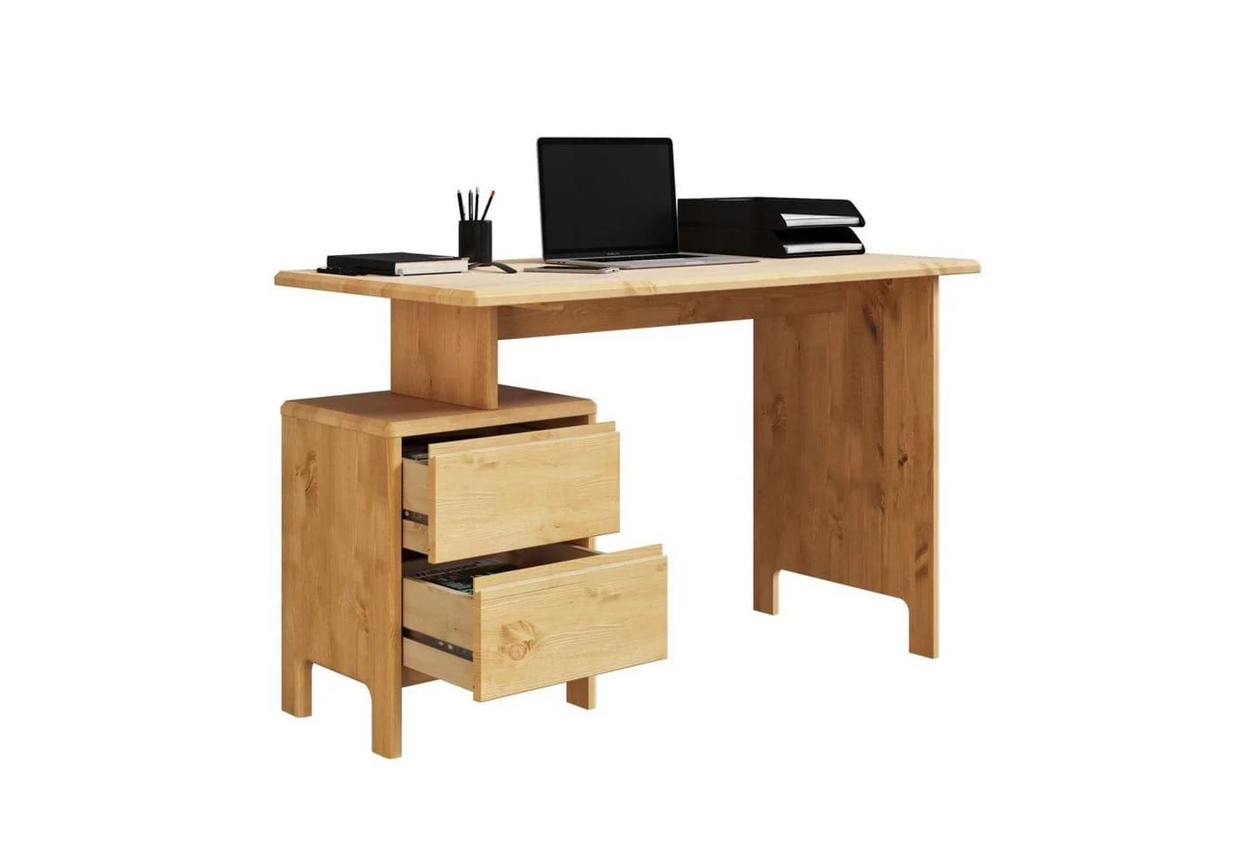 OTTO HOME Schreibtisch Luven Massivholz mit 2 Schubkästen - Bild 5