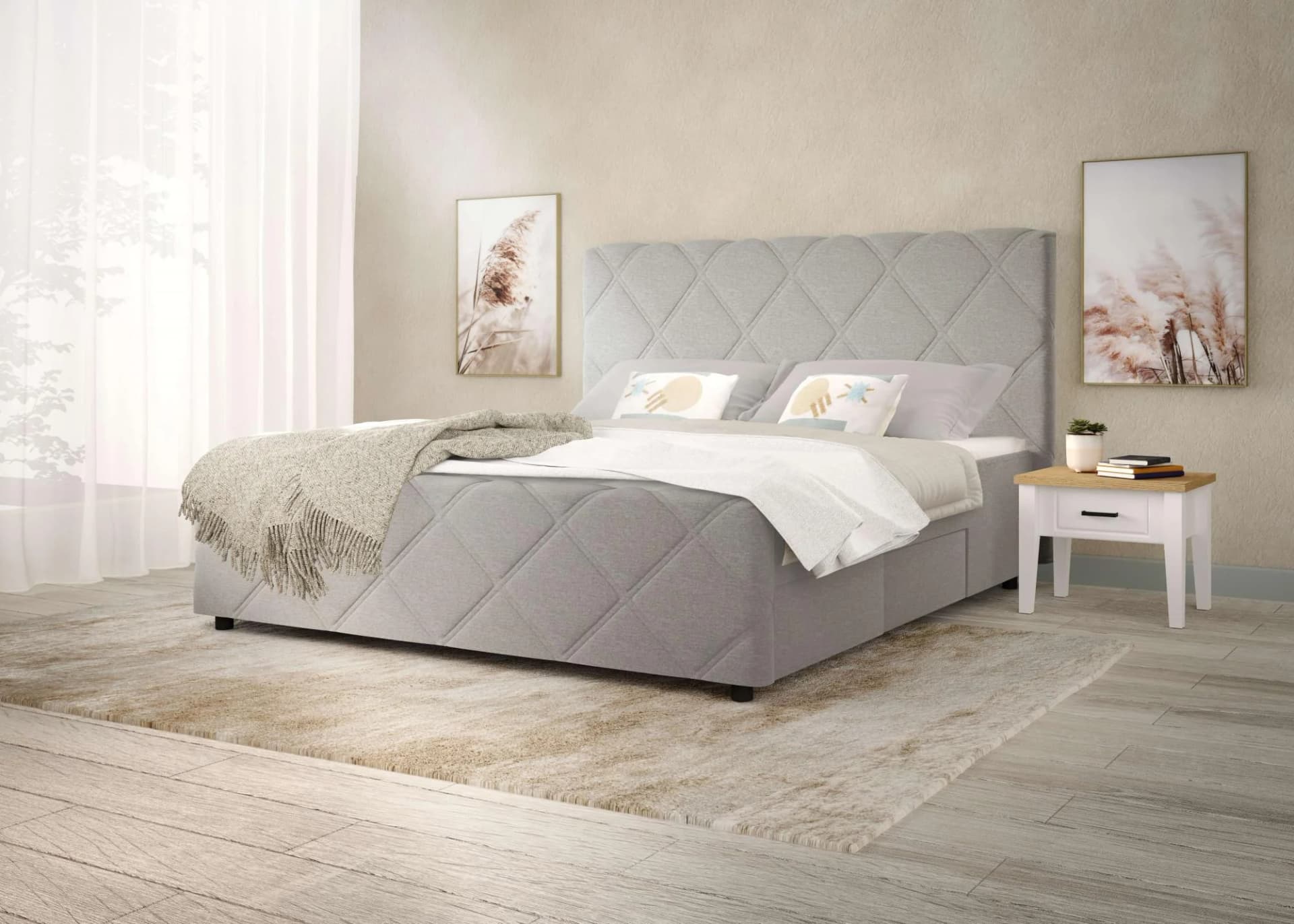 Boxbett HOME AFFAIRE Mona Grün mit 4 Schubladen