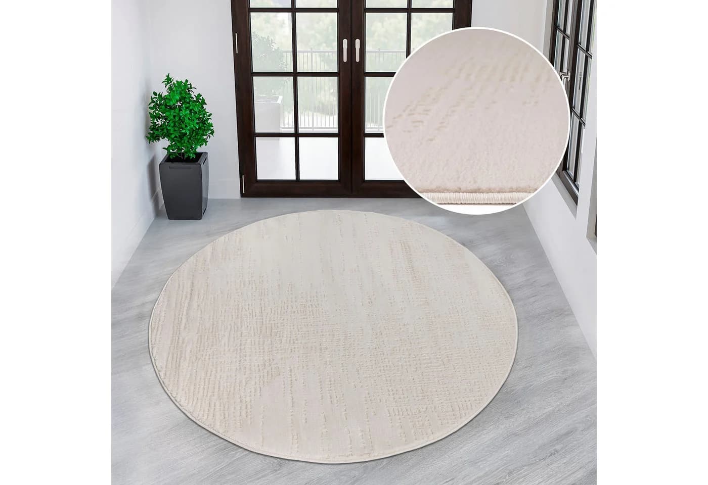 Teppich OTTO HOME Ariano Beige Rund 140cm Kunstfaser Vintage