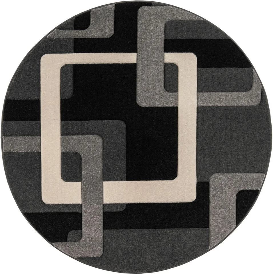 OTTO HOME Teppich Maxim Rund Schwarz 140cm Hoch-Tief-Effekt - Bild 2