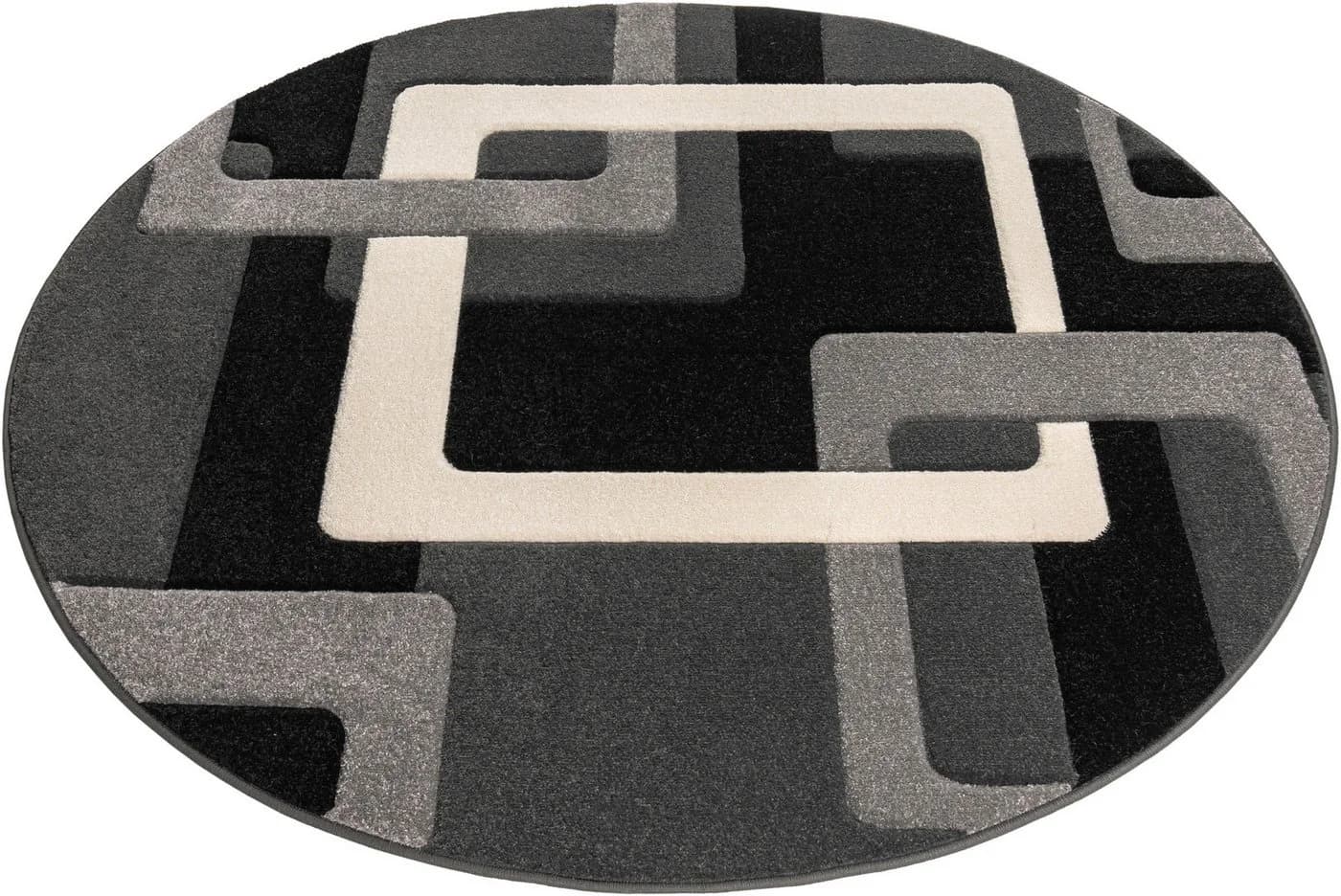 OTTO HOME Teppich Maxim Rund Schwarz 140cm Hoch-Tief-Effekt - Bild 3