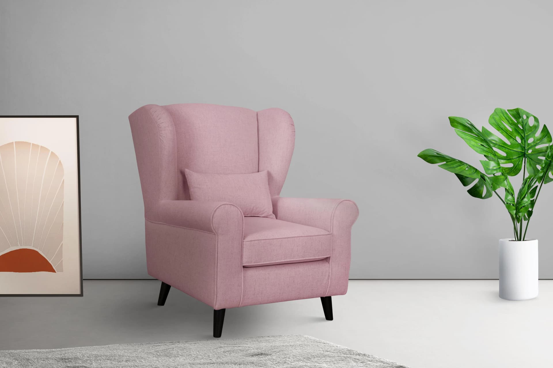 Home Affaire Ohrensessel CHISTELLE Rosa Polyester