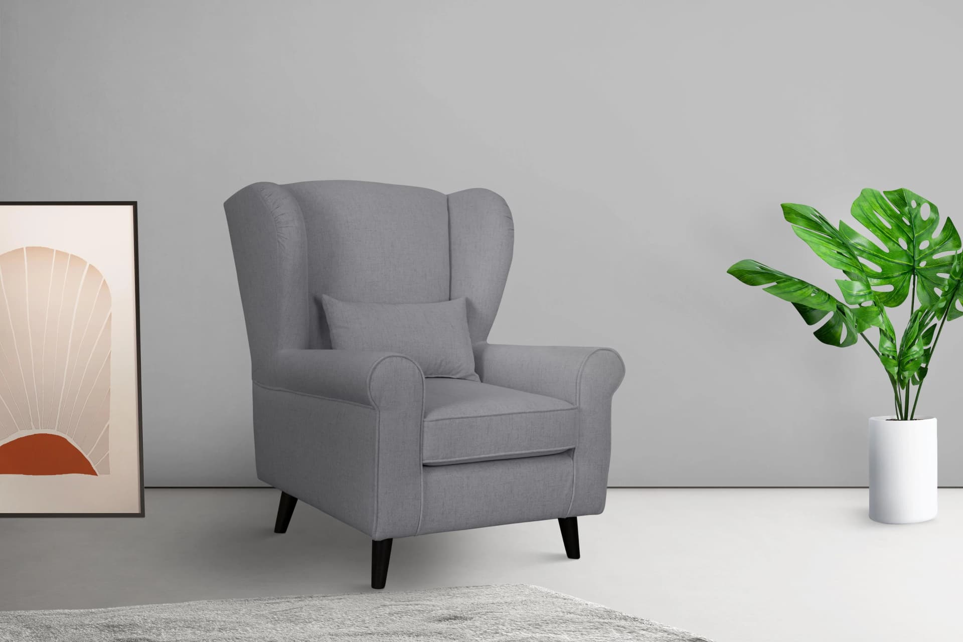 Home Affaire Ohrensessel CHISTELLE Grau Polyester