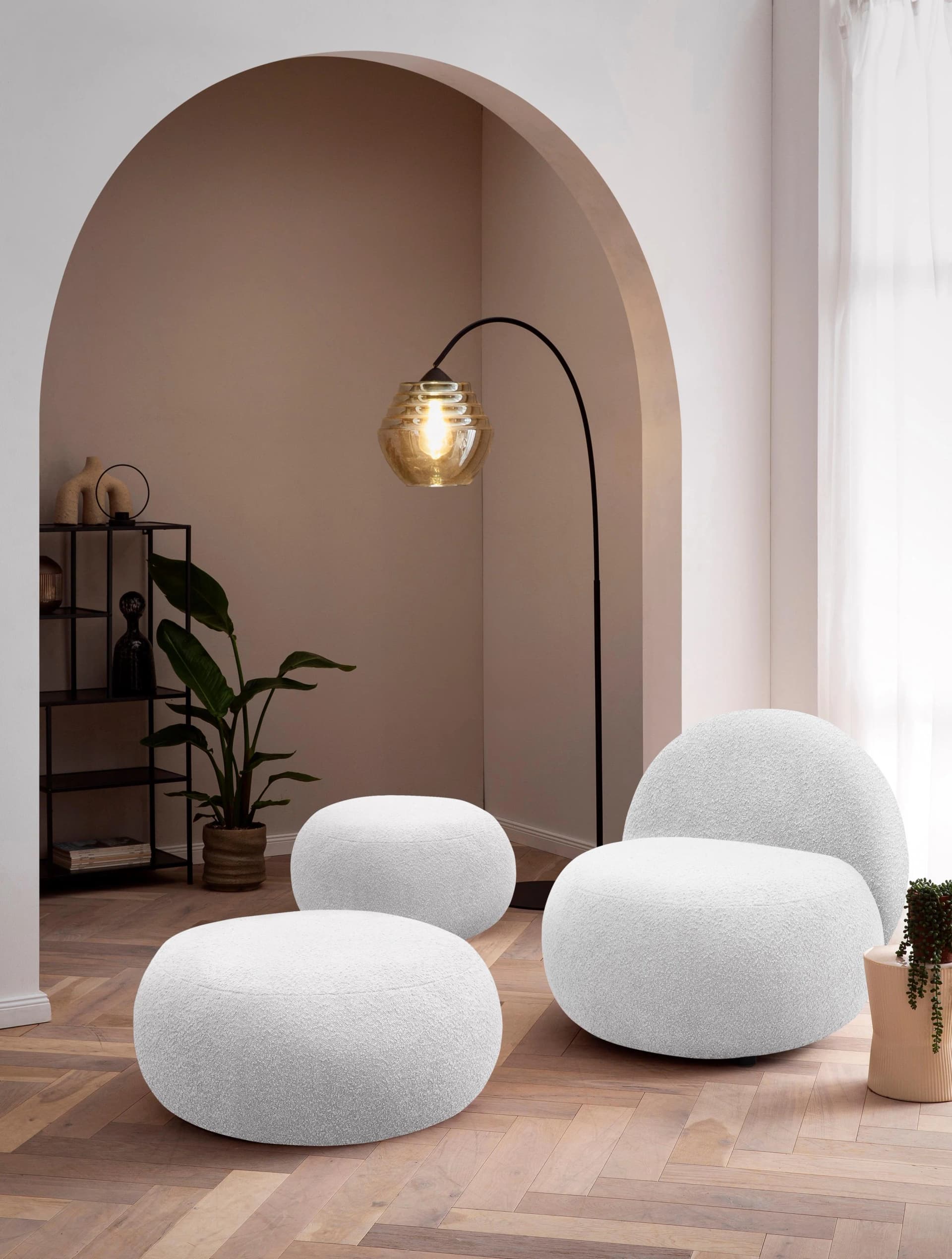 Home Affaire Polsterhocker Mithras I Grau Bouclé