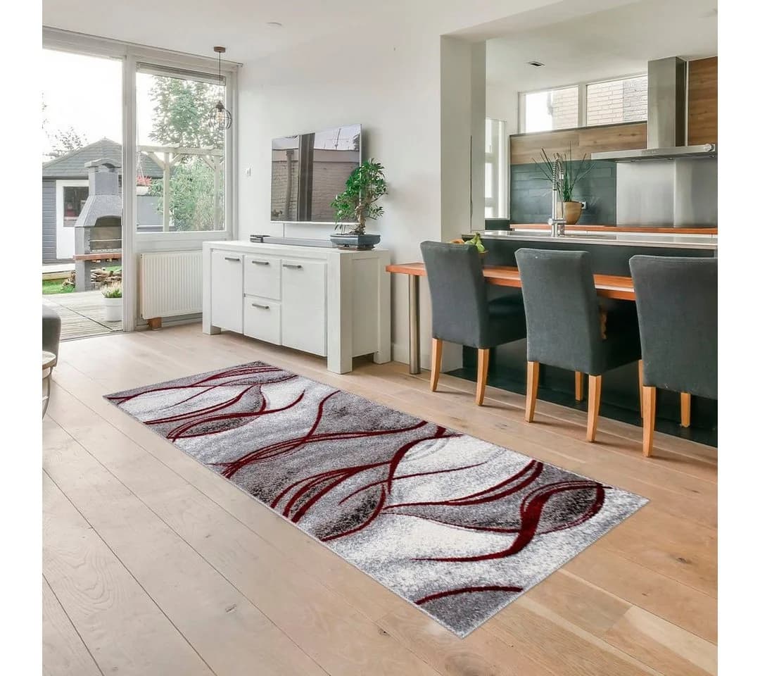 OTTO HOME Läufer Tritom Rot Modernes Wellenmuster Kurzflor