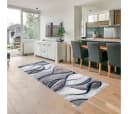 OTTO HOME Tritom Läufer Blau Modernes Wellenmuster Kurzflor Bild 1