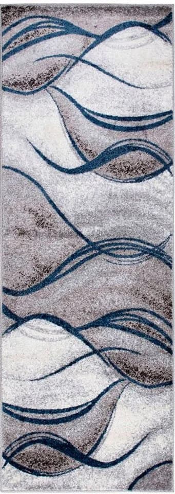OTTO HOME Tritom Läufer Blau Modernes Wellenmuster Kurzflor - Bild 4
