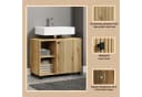 WELLTIME Amrum Waschbeckenunterschrank Eiche Schwarz Rollen Bild 3