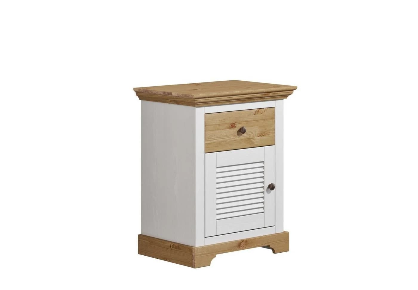 OTTO HOME Nachtkommode Rauna Landhausstil Weiß Honig Massivholz - Bild 2