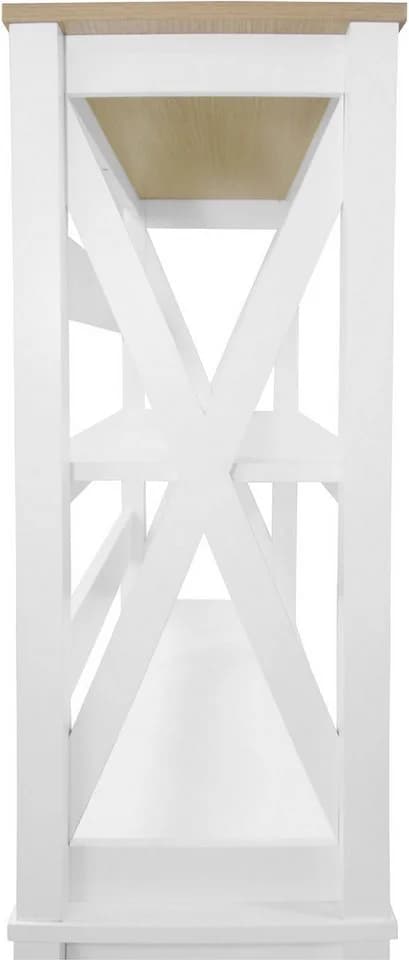 OTTO HOME Silba Aktenregal Weiß Eiche Landhausstil 4 Fächer - Bild 4